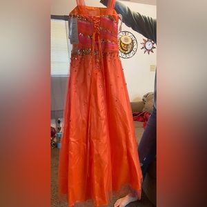 Tiffany dress pink and orange little girls size 8